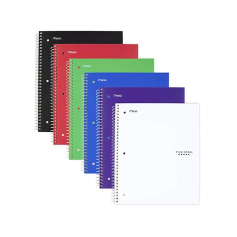 5 star spiral notebook|3 1 2 x 6 spiral notebook.